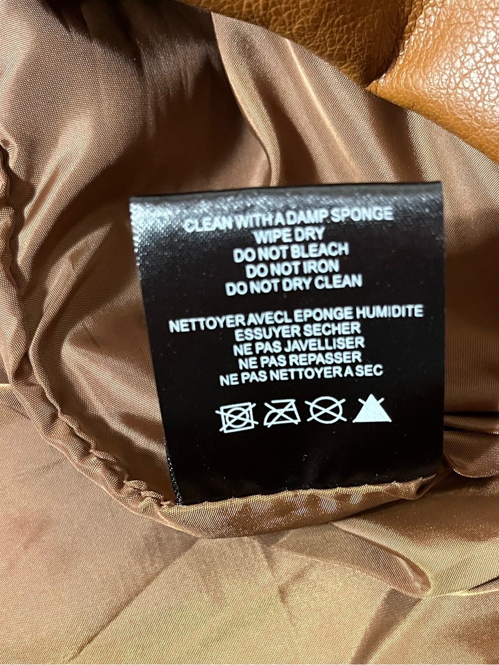 Rebecca Minkoff Women's Cognac Brown Vegan Leather Moto Jacket S - Picture 12 of 12